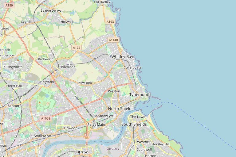 Map of Tynemouth and the surrounding area